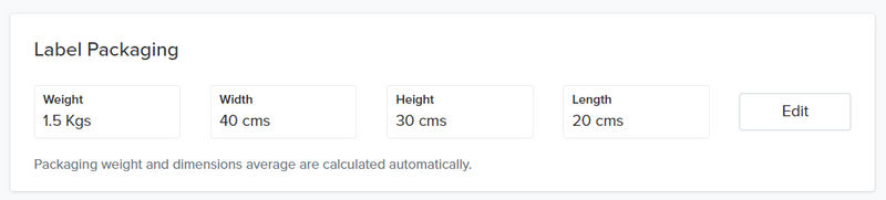 packaging dimensions