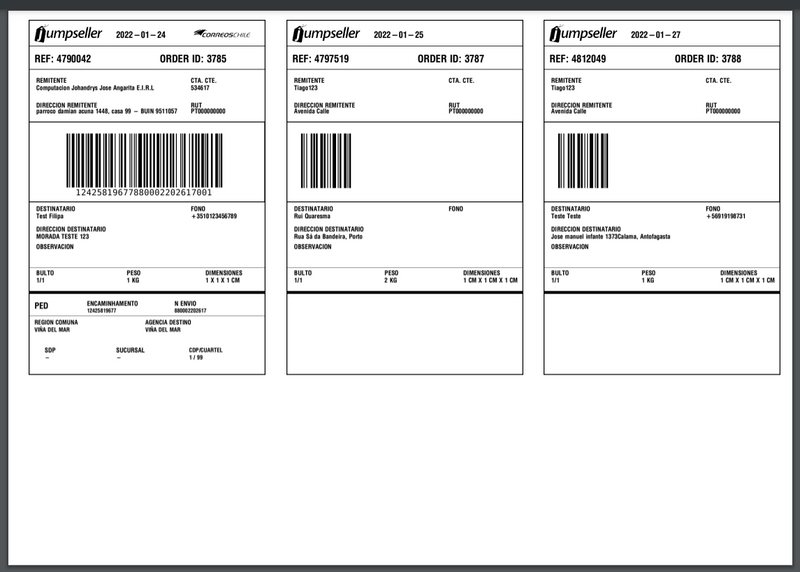 three labels in the same page